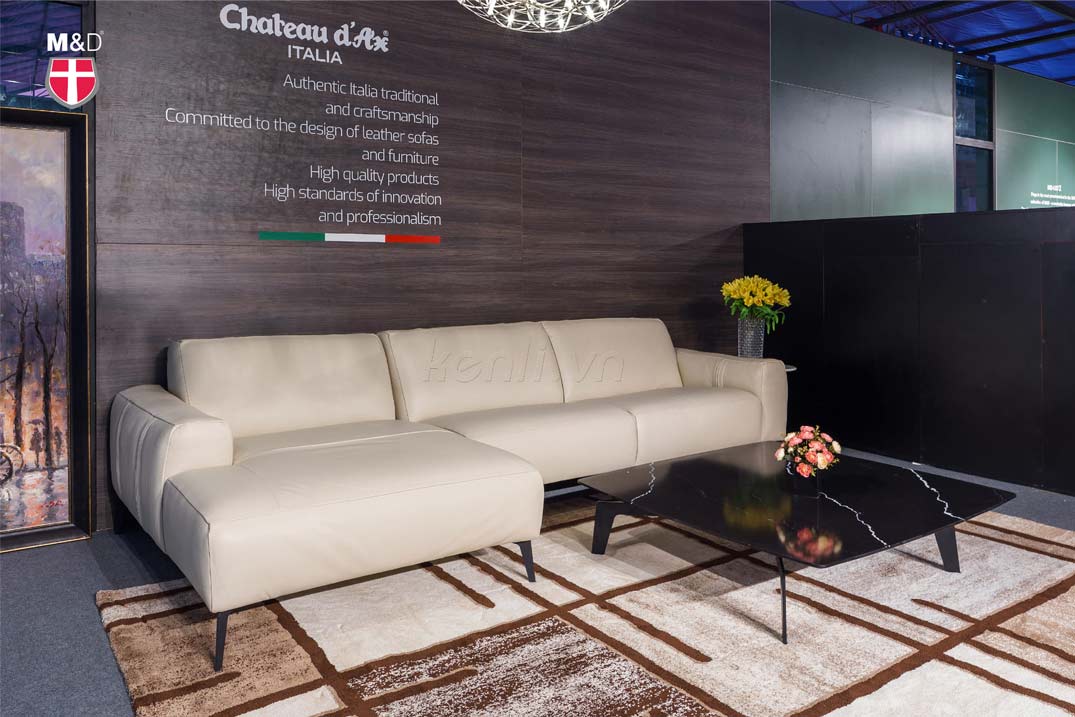 Sofa da thật của nổ hũ mb66 mb663 là số MỘT 8 Sofa da trắng