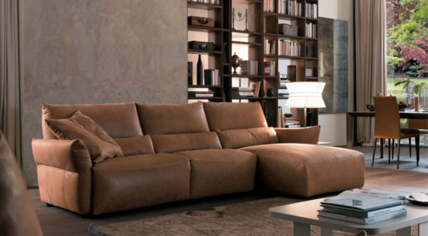Mẫu sofa da thật nhập khẩu app mb66 cho phòng khách nhỏ