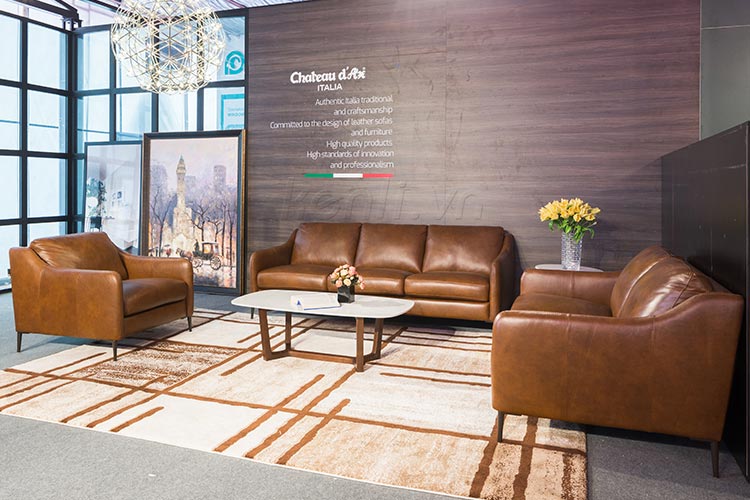 bộ sofa da nâu