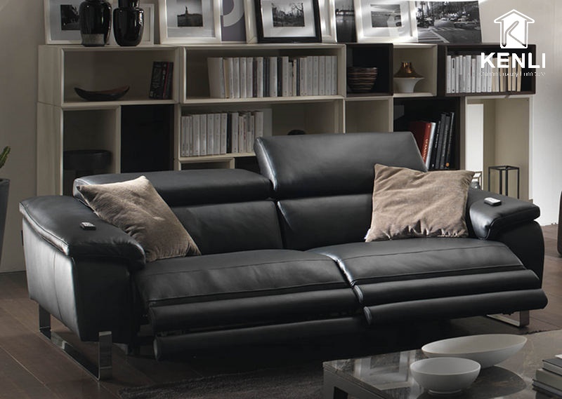 12 mẫu ghế sofa màu đen hứa hẹn gây bão trong năm 2021 3 Sofa da thật app mb66 từ Chateau d'Ax