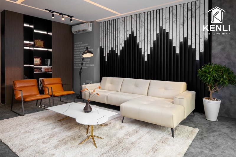 Chọn sofa da cho phòng khách hiện đại 1 mb663 da thật từ mb663 M&D
