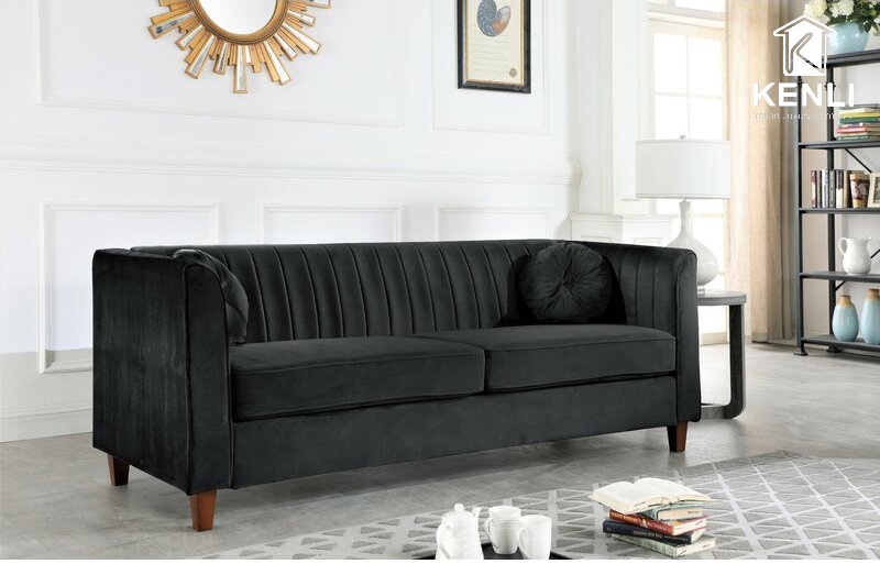 12 mẫu ghế sofa màu đen hứa hẹn gây bão trong năm 2021 11 Sofa vải màu đen 4