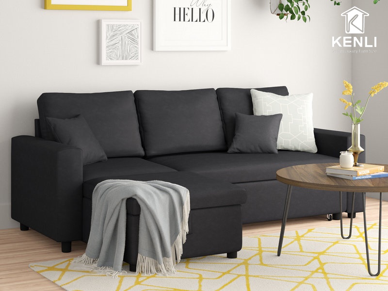12 mẫu ghế sofa màu đen hứa hẹn gây bão trong năm 2021 12 Sofa vải màu đen 5