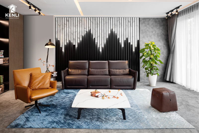 SOFA DA THẬT LEO FE045