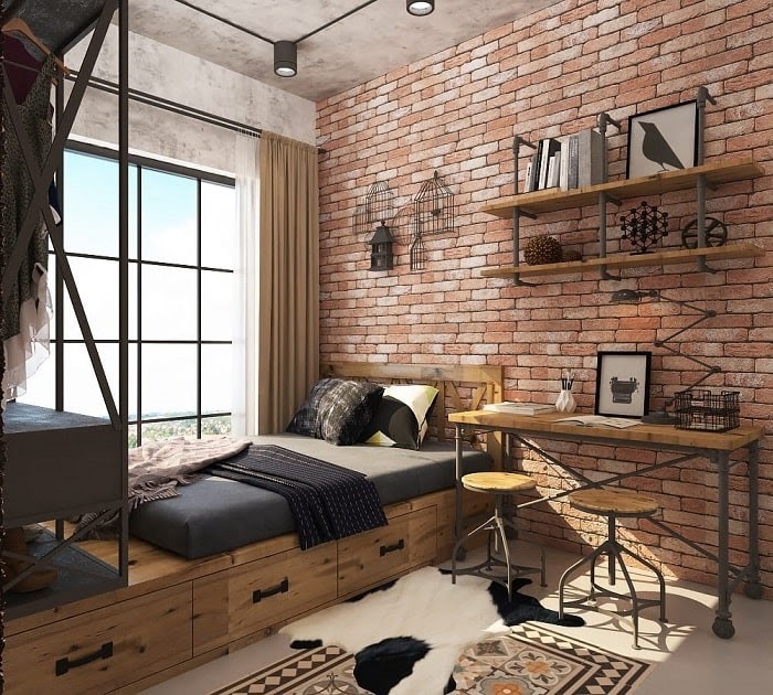 Những bức tường trông thô sơ và mộc mạc