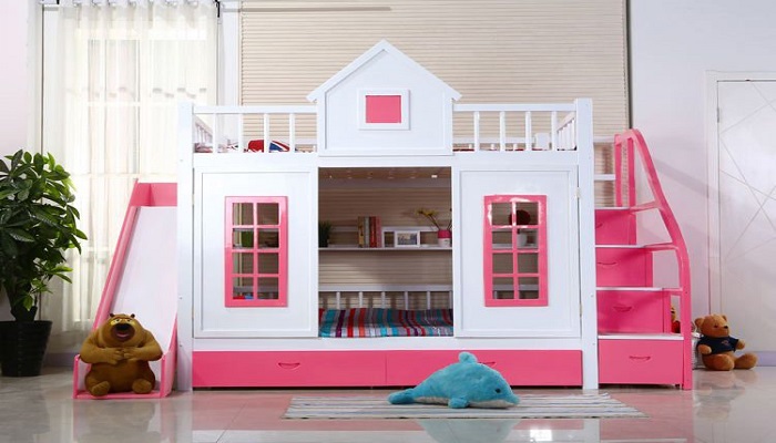 9 Mẫu Giường Ngủ Cho Bé Gái Tuyệt Đẹp 5 Thiết kế cách điệu hình căn nhà xinh xắn