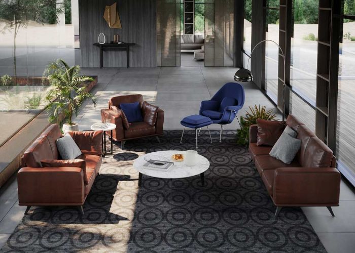 10 Mẫu Sofa Phong Cách Eco Ngập Tràn Thiên Nhiên 11 Mẫu Sofa da thật MD F019 full bộ