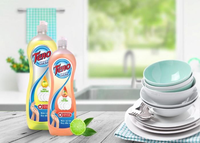Cách Vệ Sinh Mặt Bàn Ăn Sạch Dầu Mỡ Nhanh Chóng 4 Nước rửa chén - Dung dịch vệ sinh vết dầu mỡ quen thuộc