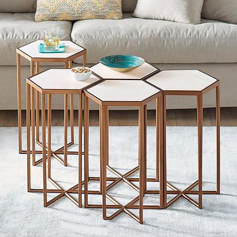 8 mẫu bàn trà hình lục giác