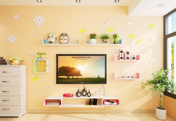 Mẫu trang trí kệ gỗ được ứng dụng phổ biến ở chung cư hiện nay