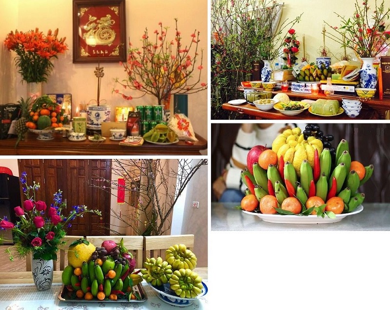 Lau dọn bàn thờ và bày mâm ngũ quả 