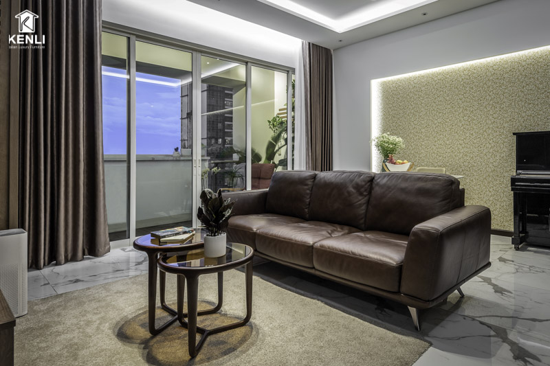 Sofa da Gemma tại nhà khách