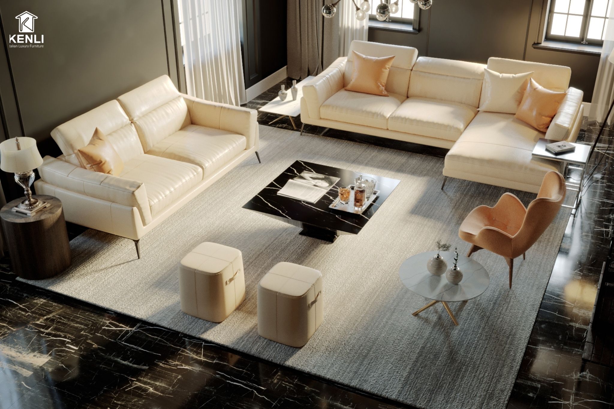 SOFA DA THẬT FLORENCE F021 10 SOFA DA THẬT FLORENCE F0212