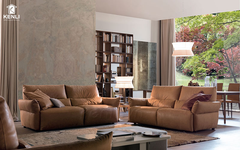 Tổng Hợp 8 Mẫu Sofa Da Bò Màu Nâu Ấm Áp Đẹp Nhất Hiện Nay 2 mb66 bet Emma màu nâu trẻ trung, hiện đại