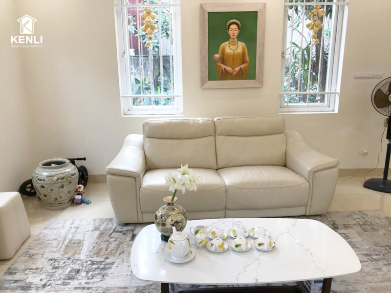 sofa sáng màu cho phòng khách nhỏ
