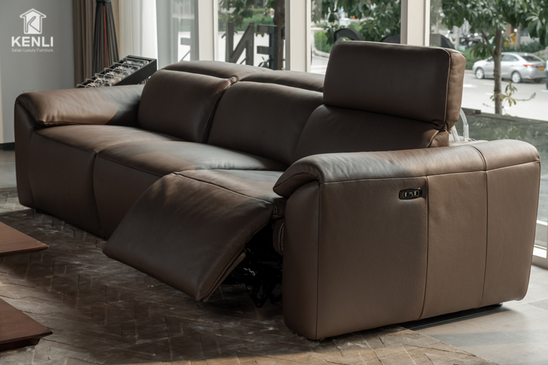 Tổng Hợp 8 Mẫu Sofa Da Bò Màu Nâu Ấm Áp Đẹp Nhất Hiện Nay 5 mb663 màu nâu có tích hợp động cơ thông minh