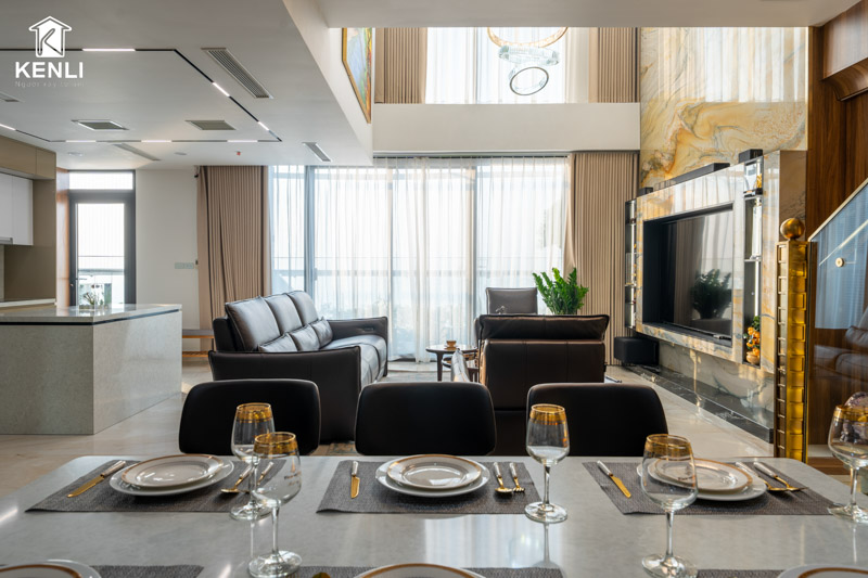 Thiết Kế mb66 Siêu Phẩm Luxury Duplex Green Diamond Quảng Ninh 2 Xuyên suốt toàn bộ công trình đi theo mb66 casino mb663 hiện đại tối giản.