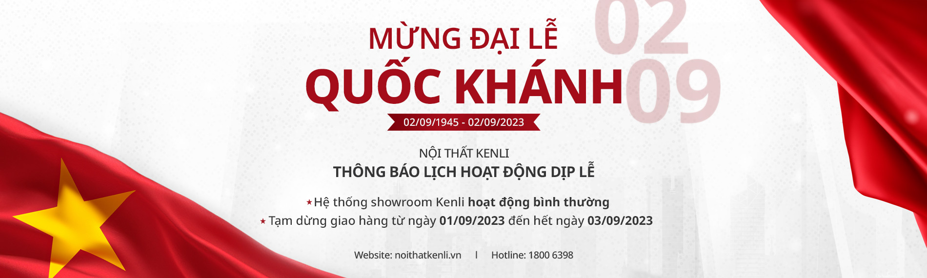 Thông Báo Lịch Hoạt Động Dịp Lễ Quốc Khánh 2023