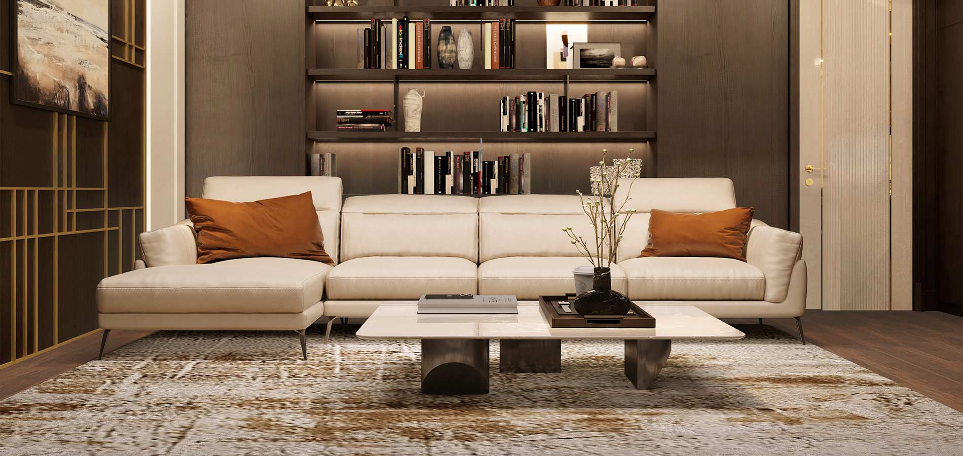 Tận hưởng cuộc sống với Sofa da thật Florence F021